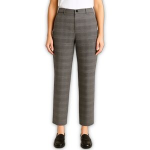 LL Bean Glen Plaid Flannel Trousers Preppy Old Money Classic Gray Pant 14P